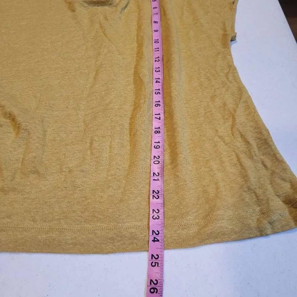 Rachel Zoe 100% Linen Button Back Top Sz Small Yellow Lagenlook Beachy Boho NWT